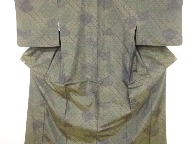 JAPANESE KIMONO / DORO OSHIMA TSUMUGI / WOVEN CLASSICAL PATTERN
